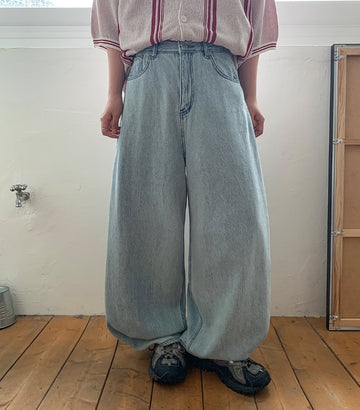 Almos Summer Denim Balloon Wide Pants